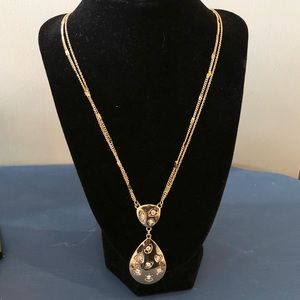 Vince Camuto faux diamond gold drop necklace 31”